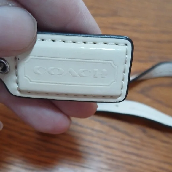 Coach Ivory Leather Keychain/Bag Charm Set 1.5 - Picture 5 of 5